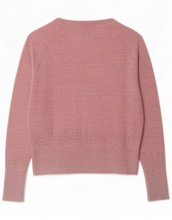 Maglione cardigan da donna Weird Fish UK 12 cotone rosa medio
