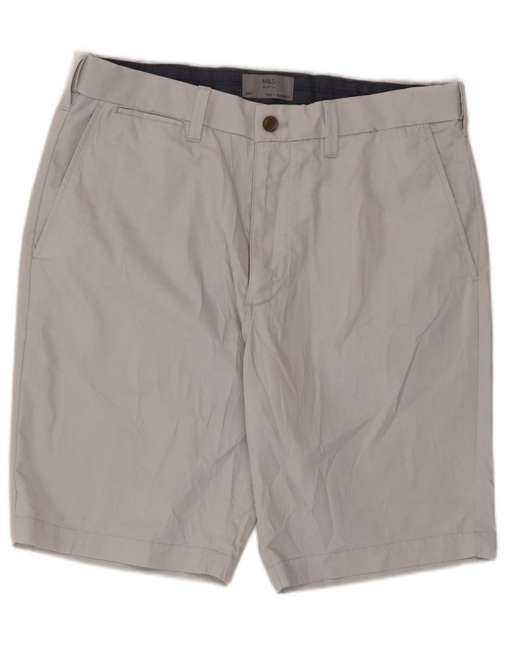 Pantaloncini chino da uomo Marks & Spencer W34 grandi in cotone grigio