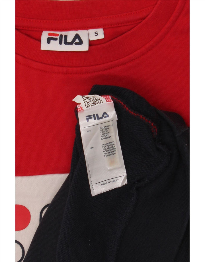 FILA Womens Sweatshirt Jumper UK 10 Small Multicoloured Colourblock Vintage Fila and Second-Hand Fila from Messina Hembry 