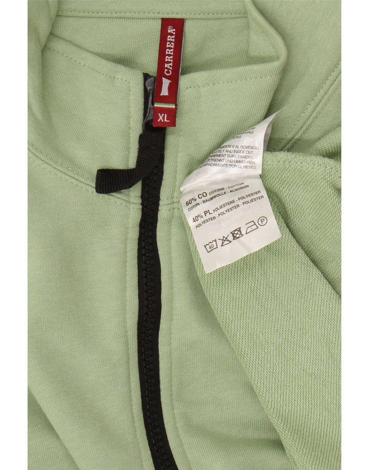 Felpa Carrera da uomo con zip e collo maglione XL verde cotone