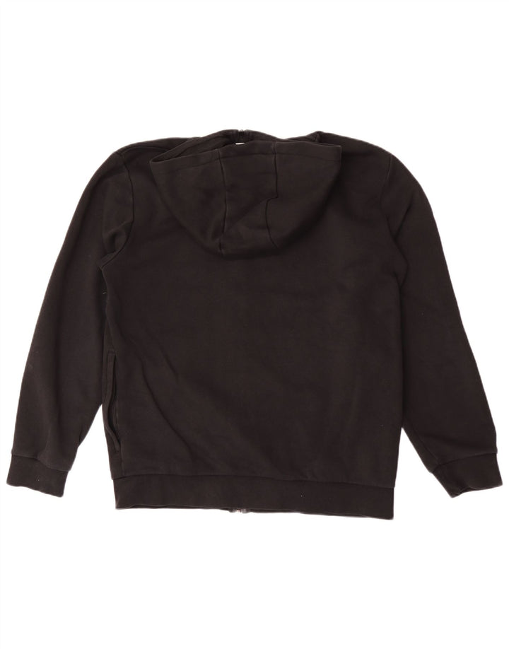 Maglione con cappuccio e zip Adidas da uomo in cotone nero medio