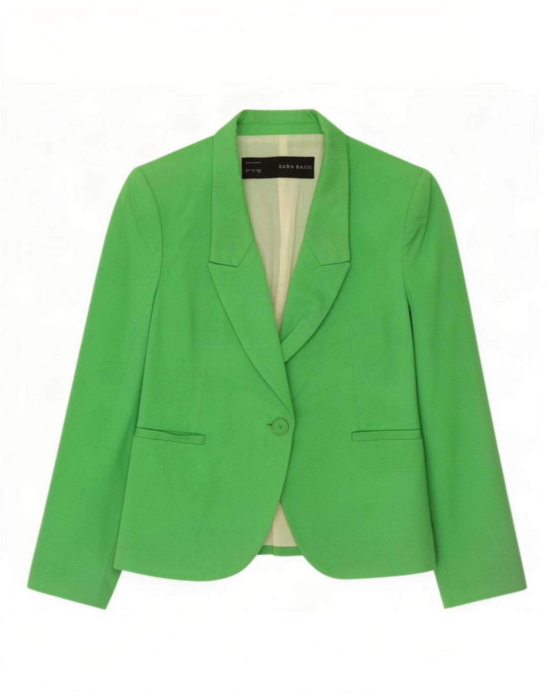 Giacca blazer a 1 bottone da donna Zara UK 10 piccola in cotone verde