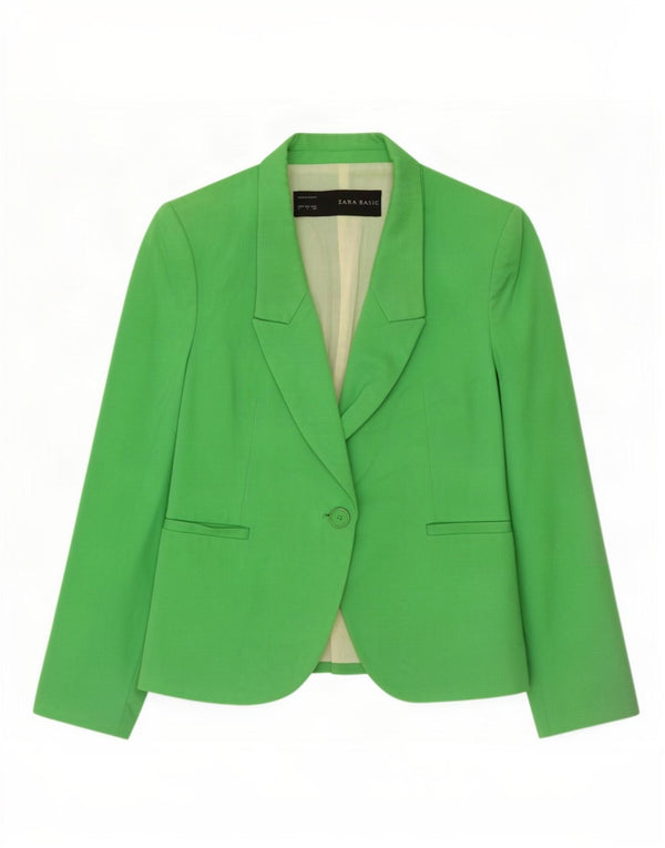 Giacca blazer a 1 bottone da donna Zara UK 10 piccola in cotone verde