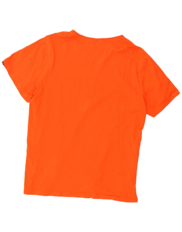 T-shirt grafica da uomo Puma Top XL in cotone arancione