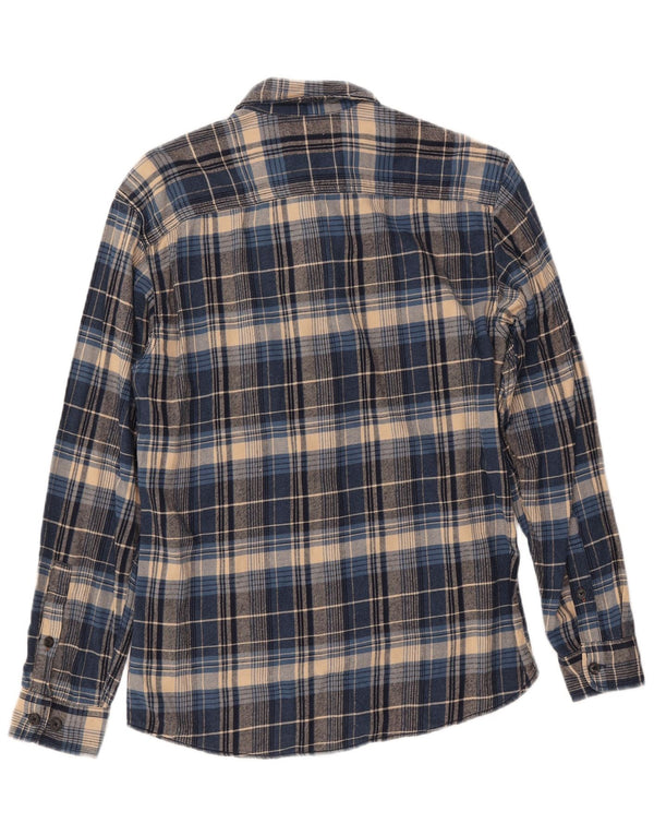 JACK & JONES Camicia da uomo in flanella di cotone a quadri piccoli blu