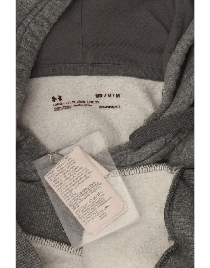 UNDER ARMOUR Maglione con cappuccio e zip Cold Gear da uomo in cotone grigio medio