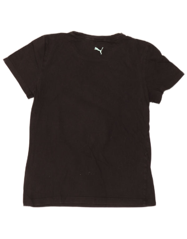 Puma Womens Graphic T-Shirt Top UK 14 Large Black Cotton