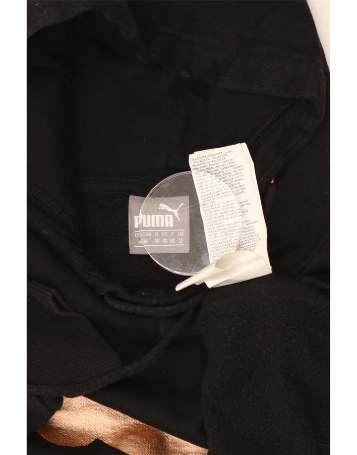 Felpa corta con cappuccio grafica oversize da donna PUMA UK 12 media nera