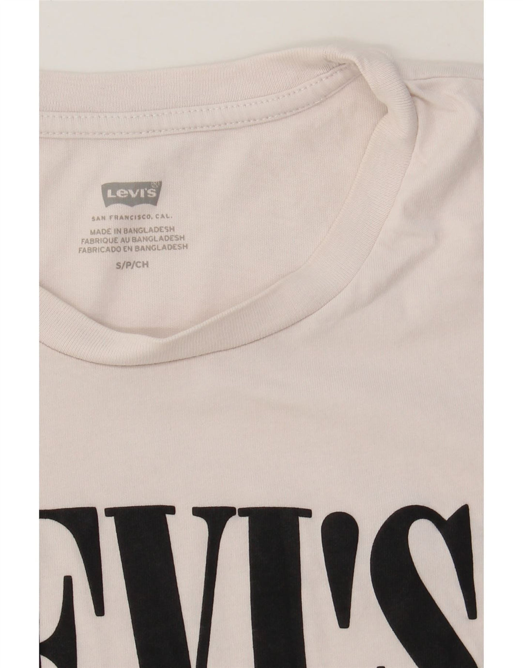 LEVI'S Womens Graphic T-Shirt Top UK 10 Small White Cotton Vintage Levi's and Second-Hand Levi's from Messina Hembry 