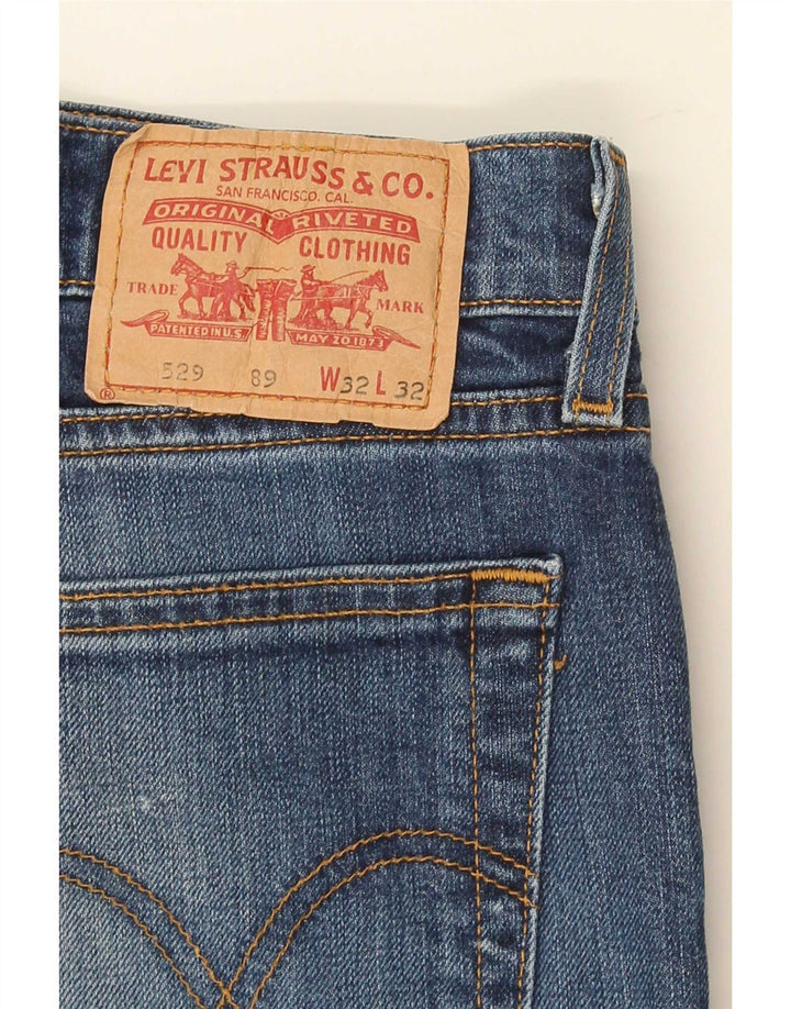 Levi's Uomo 529 Curvy Bootcut Jeans W32 L32 Cotone Blu