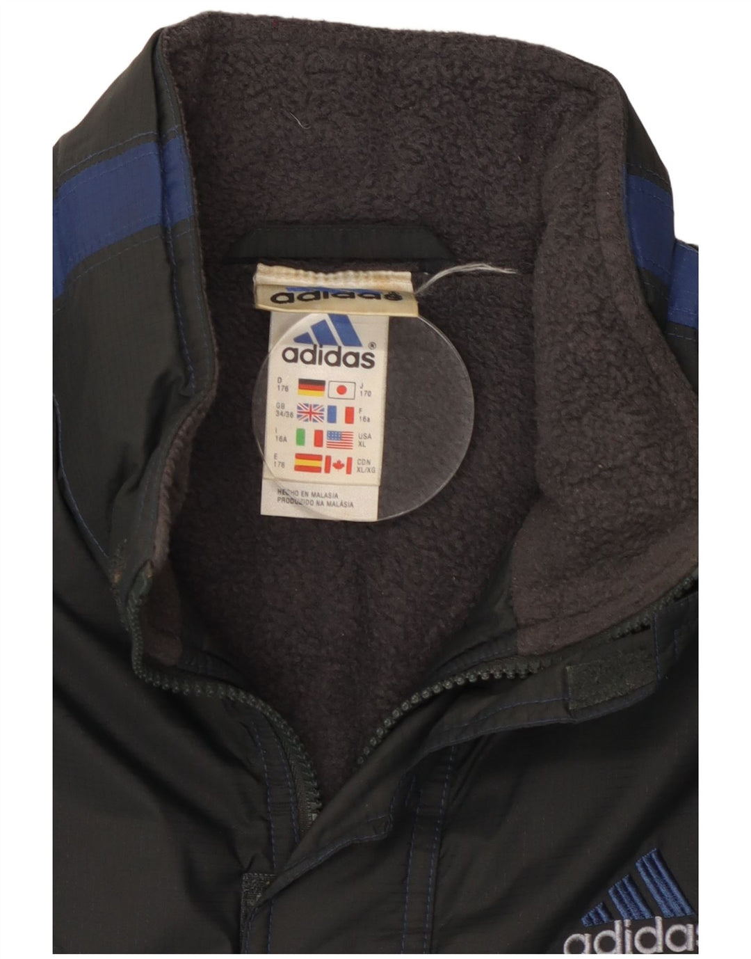 Giacca a vento Adidas da ragazzo 15-16 anni in poliestere color block nero