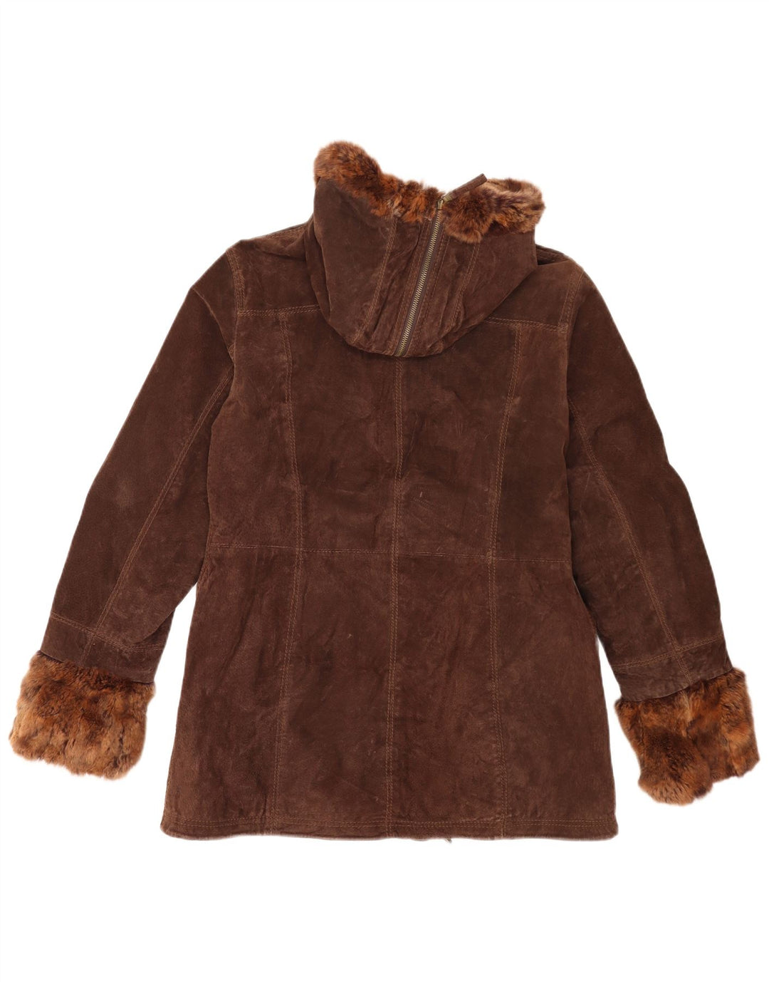 Giacca Donna Conbipel in Camoscio con Cappuccio IT 46 Large Pelle Marrone