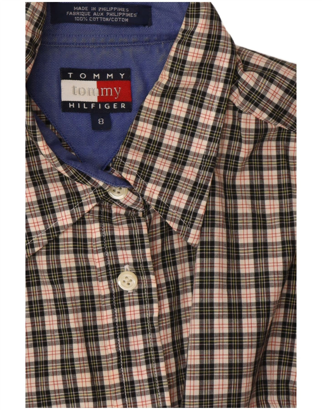 TOMMY HILFIGER Camicia da donna US 8 Cotone a quadri grigio medio