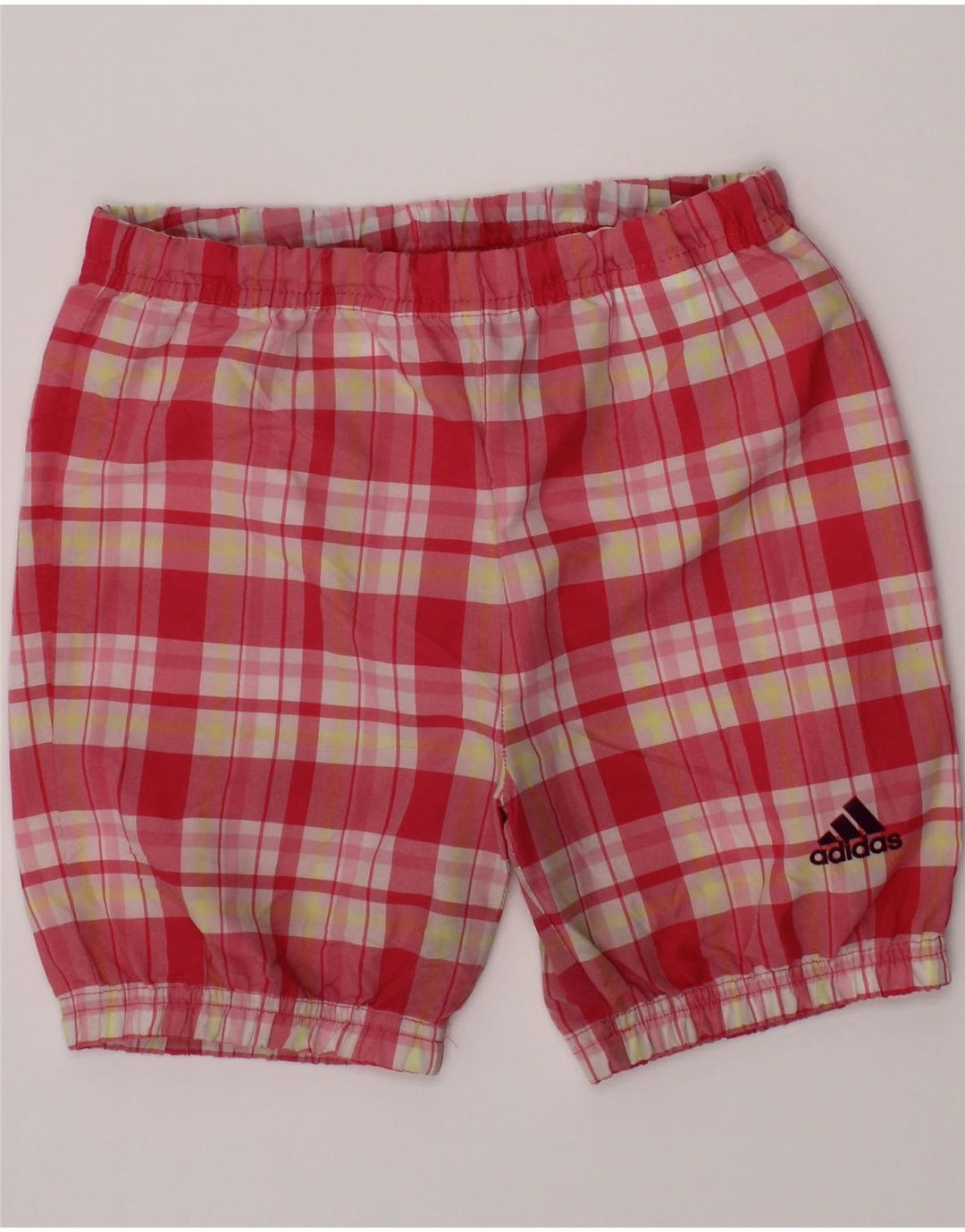 Pantaloncini casual ADIDAS per ragazze 3-4 anni W20 poliestere a quadri rosa