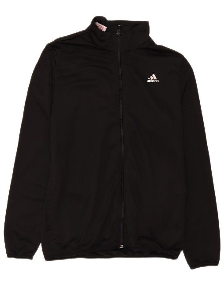 Giacca da ginnastica grafica da ragazzo Adidas 13-14 anni in poliestere nero