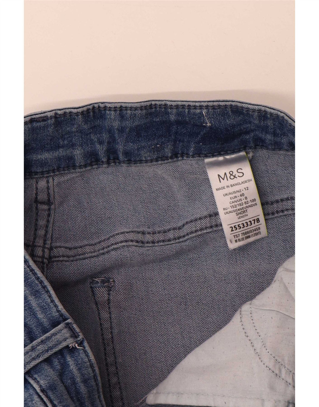 Jeans dritti da donna Marks & Spencer UK 12 medio W30 L29 cotone blu