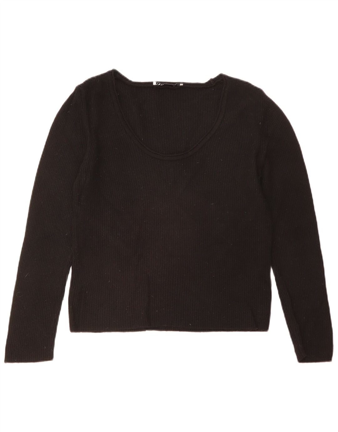 Top Zara da donna a maniche lunghe UK 18 XL viscosa nera