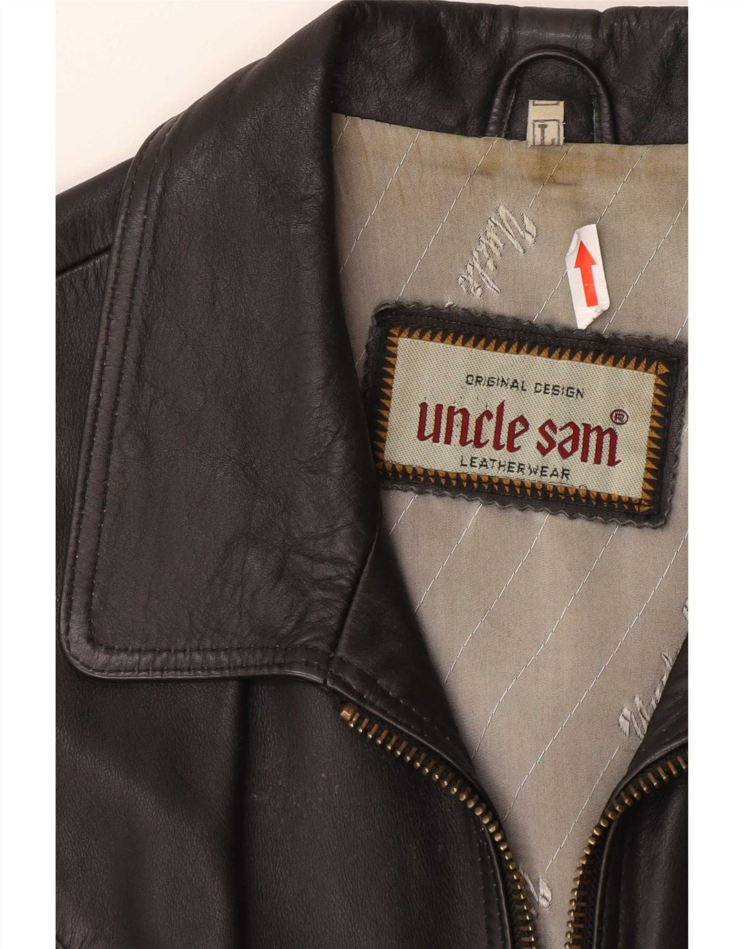 Gilet in pelle da uomo Zio Sam grande in pelle nera