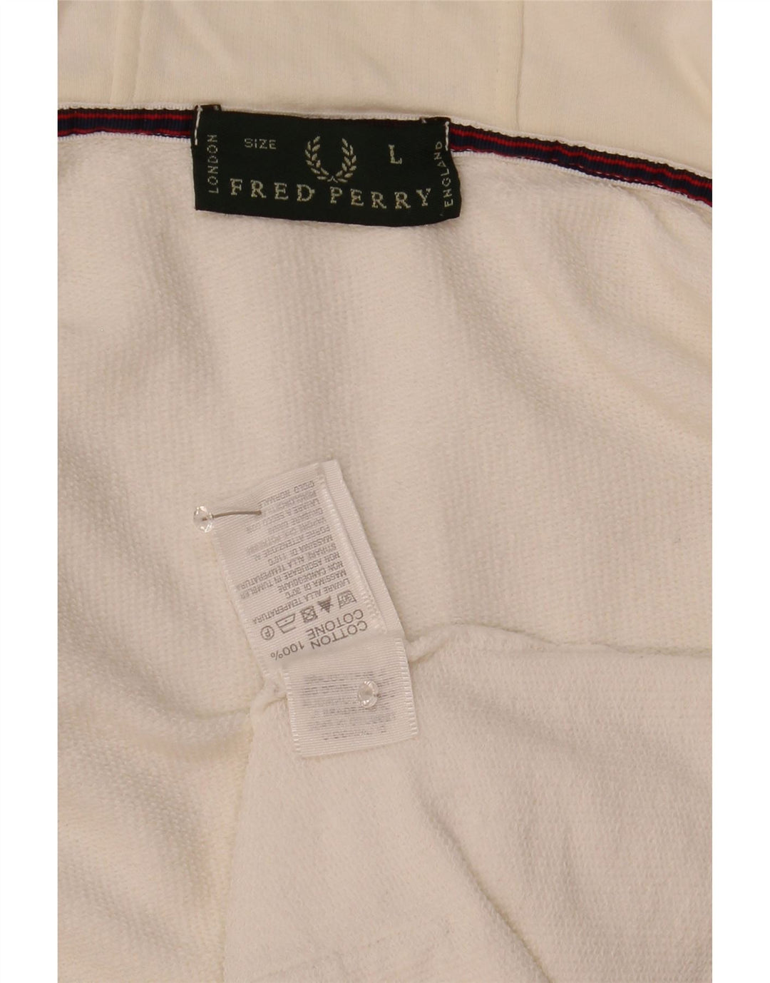 Maglione con cappuccio e zip da uomo Fred Perry grande in cotone bianco
