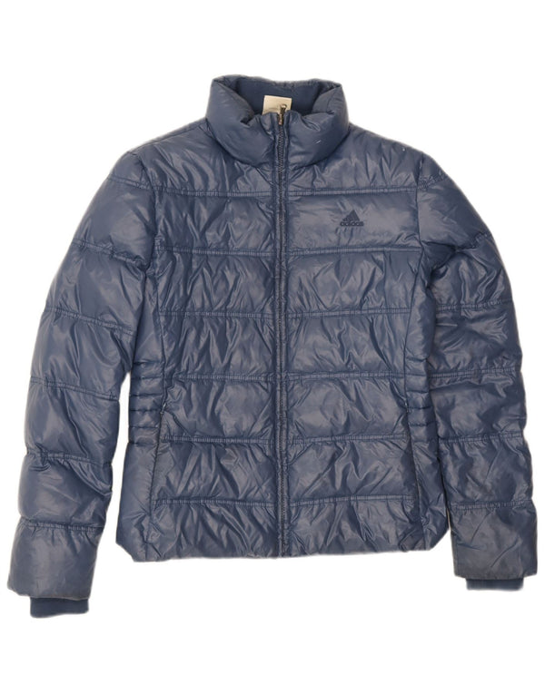 Adidas Womens Padded Jacket UK 12 Medium Navy Blue Polyamide