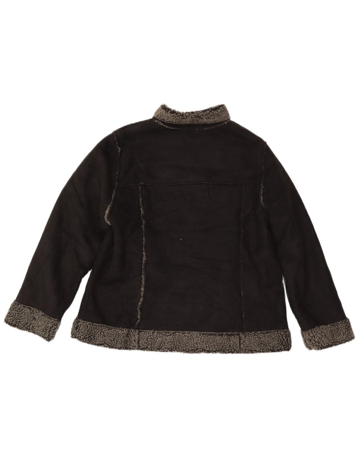 Giacca Sherpa da donna Marks & Spencer UK 18 XL Poliestere nero