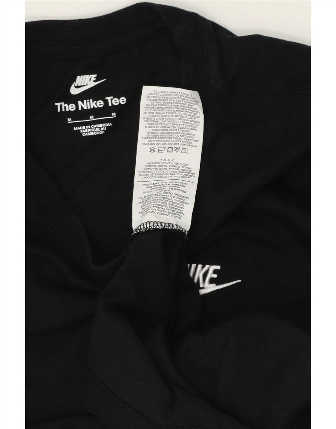Top Nike da uomo a maniche lunghe in cotone nero medio