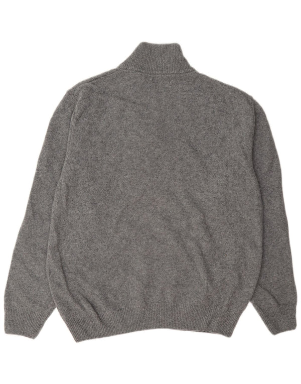 Maglione Kappa da uomo con zip e collo XL in lana grigia