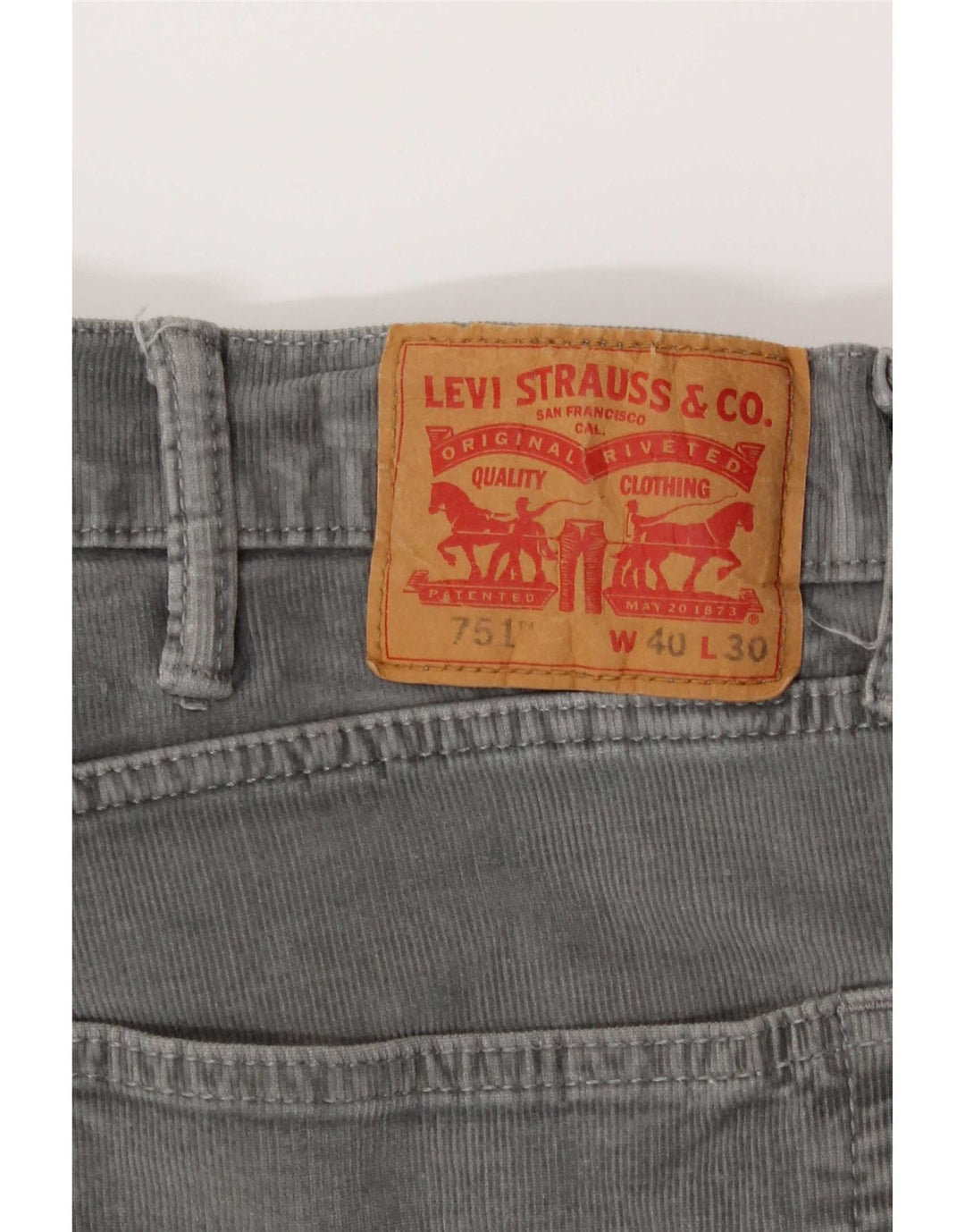 Levi's Uomo 751 Pantaloni dritti in velluto a coste W40 L30 Grigi