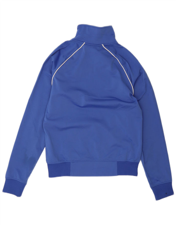 Giacca superiore della tuta da uomo Adidas in poliestere a righe blu medio