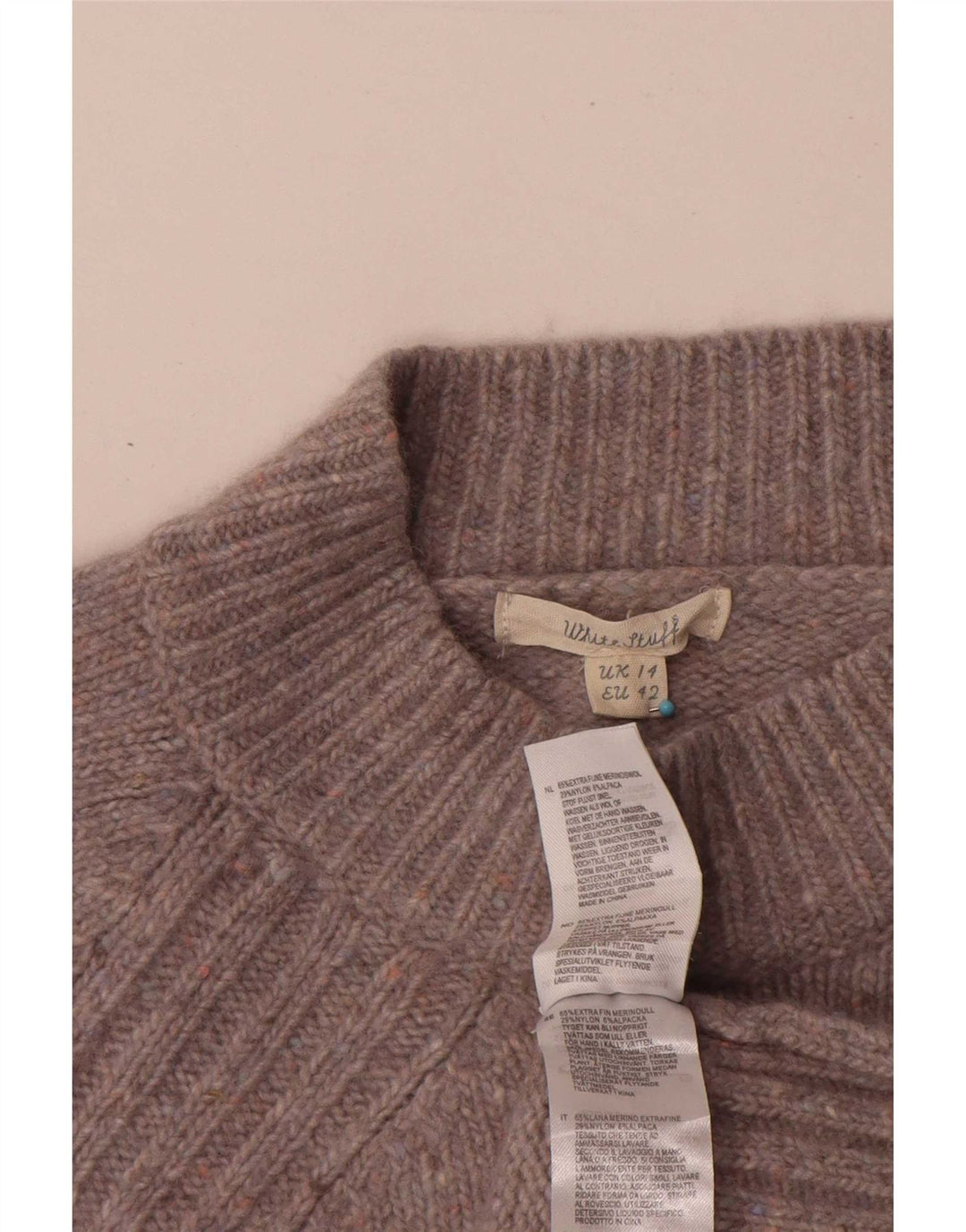 Maglione maglione collo alto da donna White Stuff UK 14 Grande grigio chiazzato