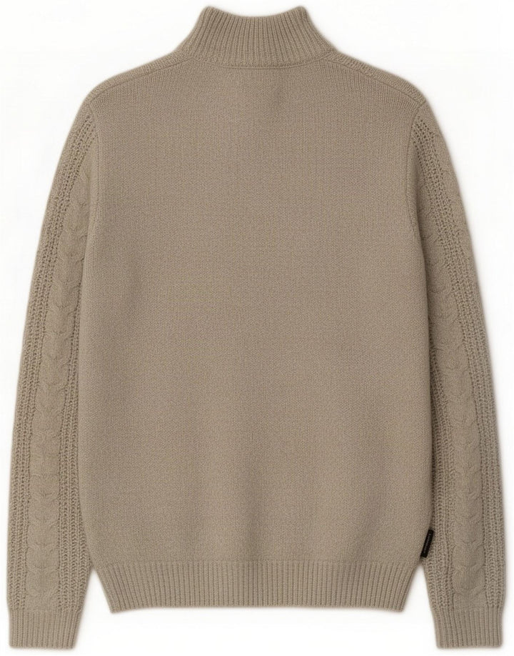 Maglione da uomo con zip e collo con zip French Connection Acrilico beige medio