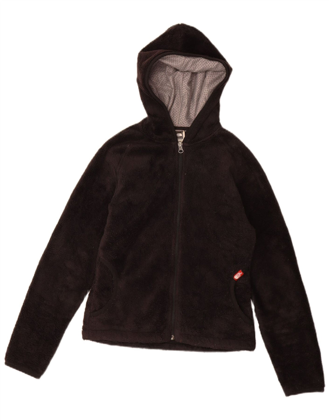 THE NORTH FACE Giacca in pile con cappuccio da donna UK 10 Small Poliestere nero