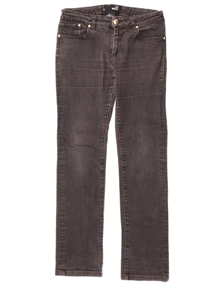 Jeans dritti da donna MOSCHINO W30 L31 cotone nero