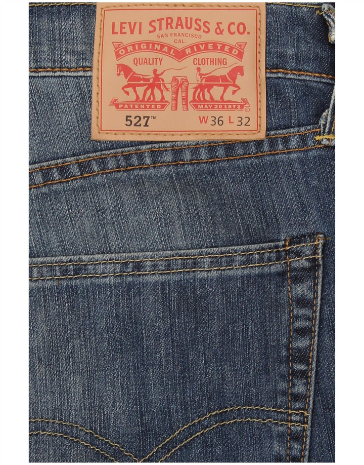 Levi's Uomo 527 Jeans Bootcut W36 L28 Cotone Blu