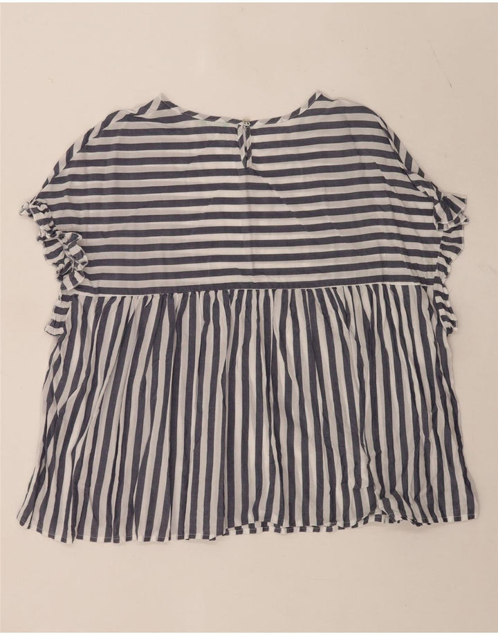Camicetta oversize da donna Benetton Top UK 16 Lyocell a righe blu grandi