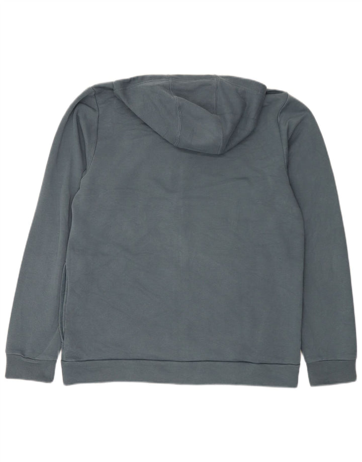 Maglione con cappuccio e zip grafica Adidas da uomo in cotone blu medio