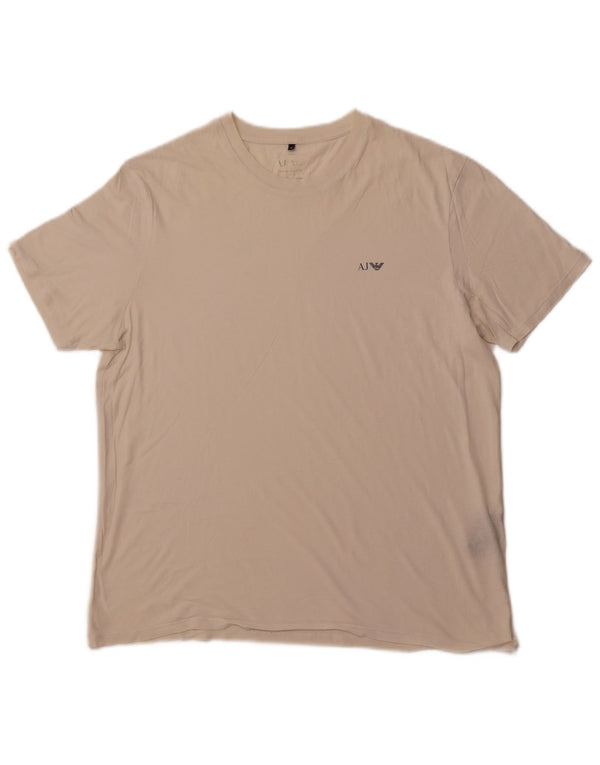 ARMANI JEANS T-shirt da uomo Top XL in cotone bianco