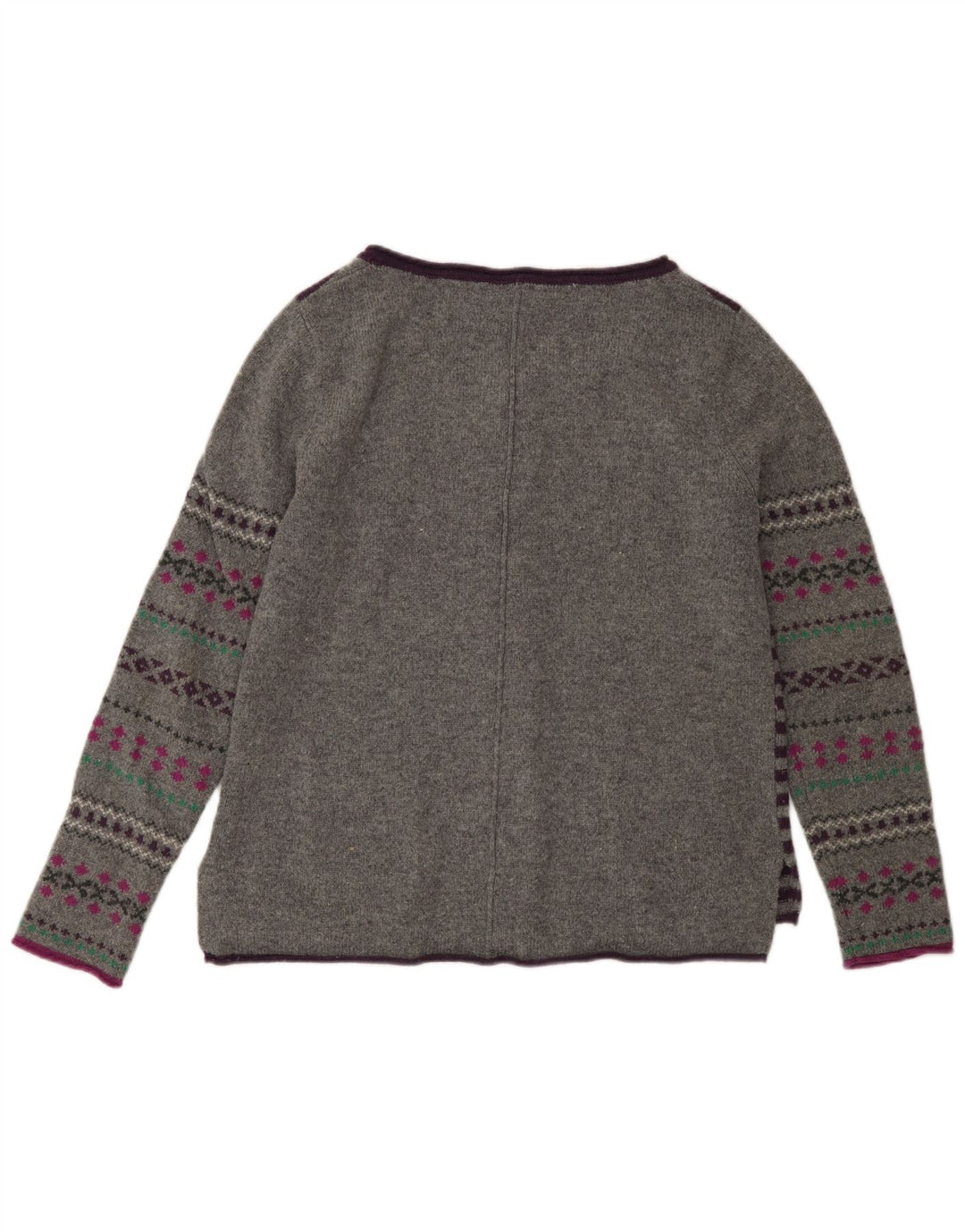 Maglione cardigan da donna White Stuff UK 12 Lana a righe grigio medio