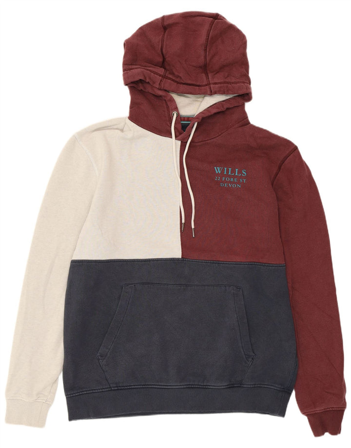 JACK WILLS Maglione con cappuccio grafico da uomo grande blocco di colori multicolore