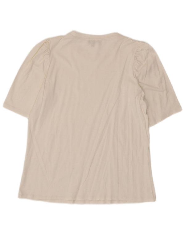 Massimo Dutti Womens T-Shirt Top UK 14 Large White