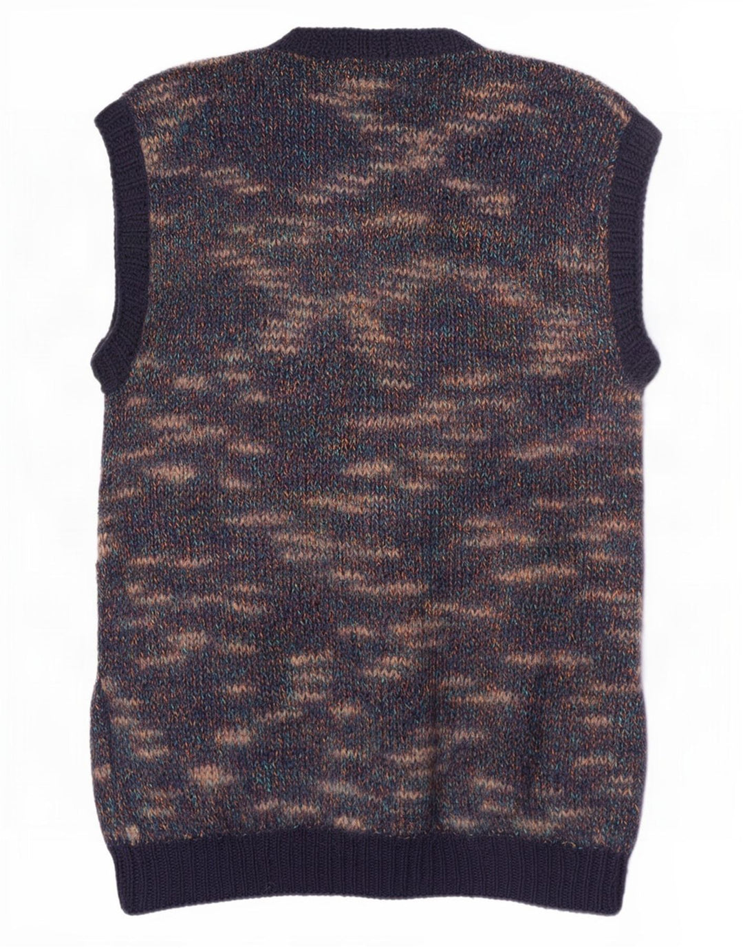 Canotta vintage da uomo, canotta media blu navy screziata