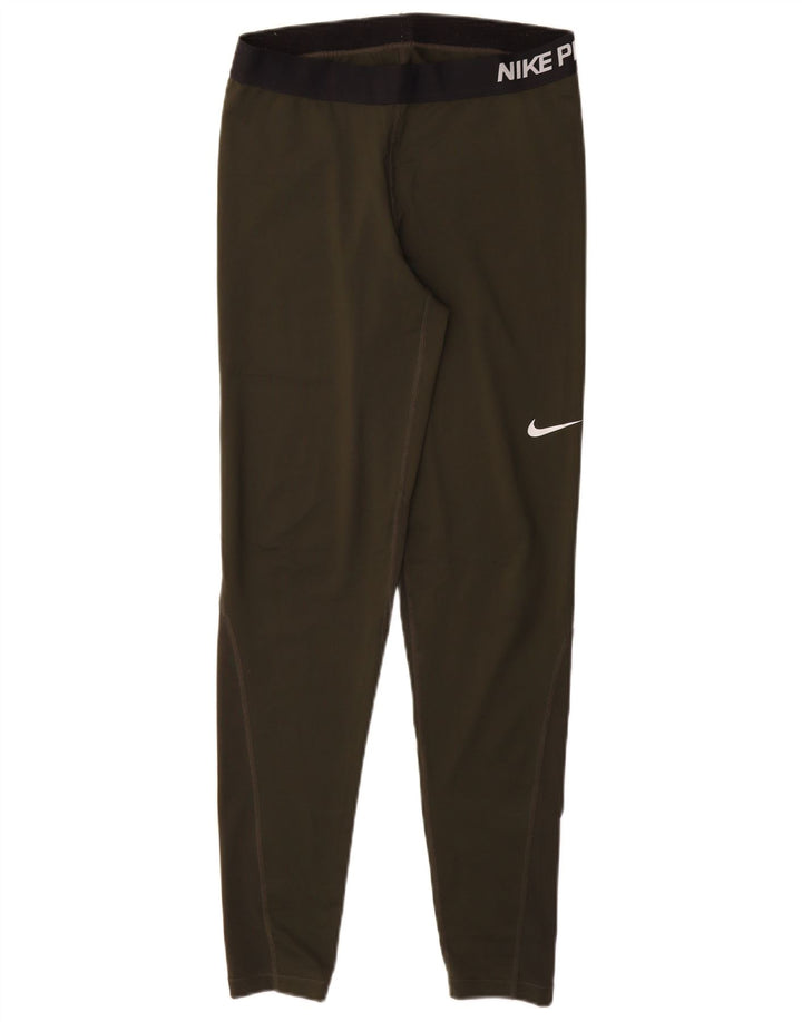 Leggings grafici NIKE da donna Dri Fit UK 14 grande poliestere kaki