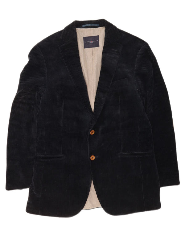 Giacca blazer in velluto a coste da uomo a 2 bottoni Tommy Hilfiger IT 48 blu navy medio
