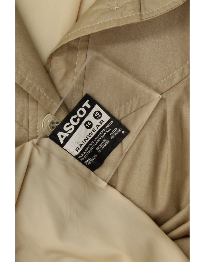 ASCOT Womens Overcoat UK 14 Large Beige Polyester Vintage Ascot and Second-Hand Ascot from Messina Hembry 