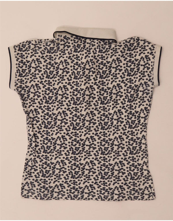 Polo corta da donna Fred Perry UK 18 XL cotone floreale bianco