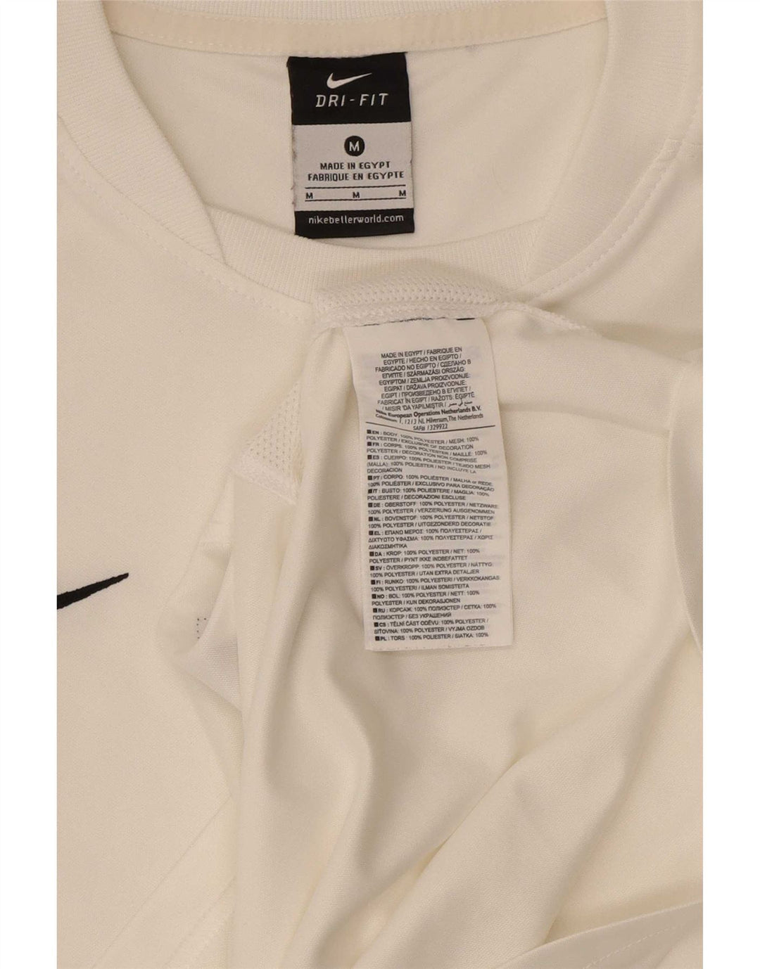 T-shirt Nike Dri Fit da uomo, top in poliestere bianco medio