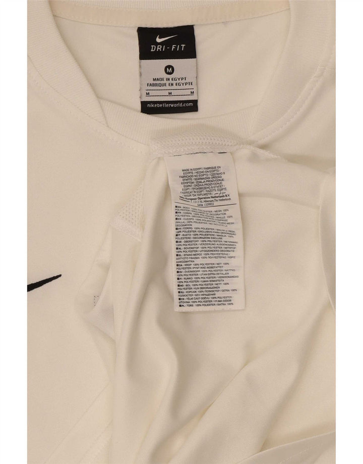 T-shirt Nike Dri Fit da uomo, top in poliestere bianco medio