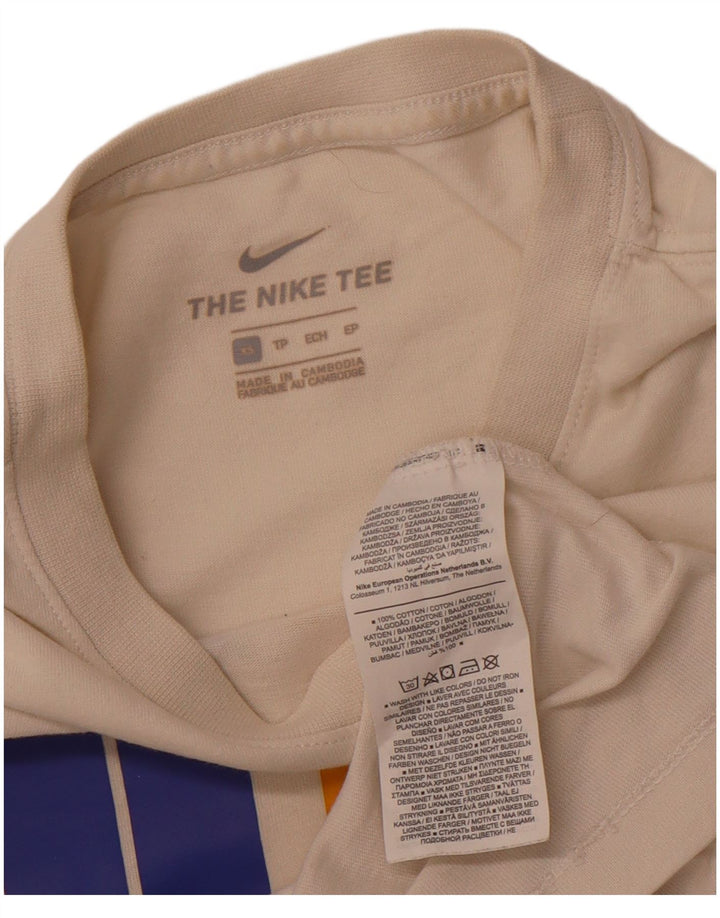 T-shirt grafica da uomo NIKE Top XS in cotone bianco