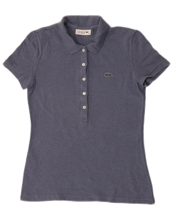 Polo da donna slim fit Lacoste EU 36 Small blu navy in cotone