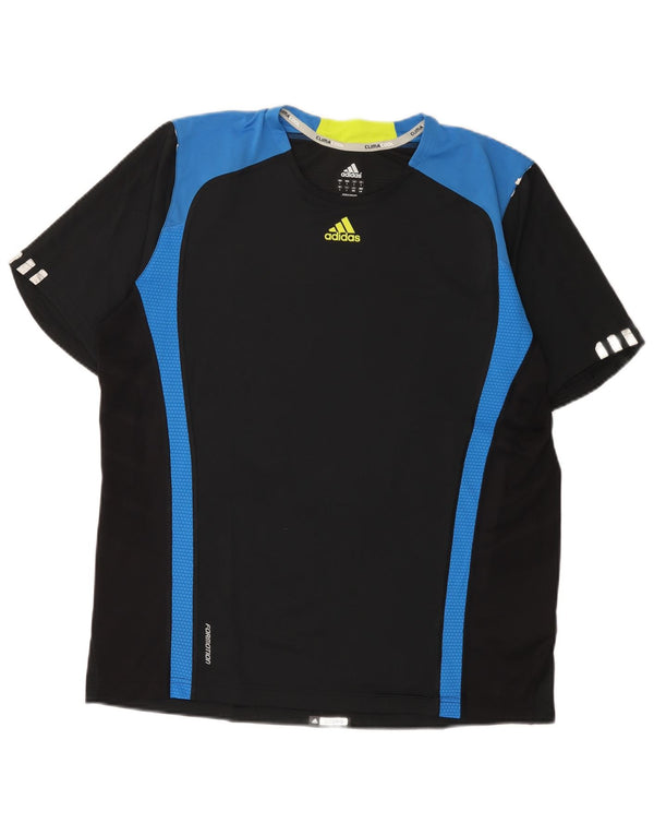 T-shirt Adidas Climacool da uomo, grande, in poliestere color block nero